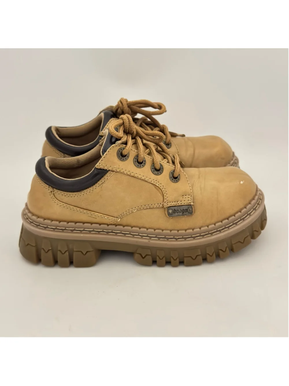 Vintage Bongo Chunky Platform Lug Sole Oxford Lace Up Boot Shoes Size 7M